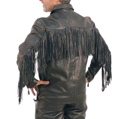Fringe Mens Leather Shirt