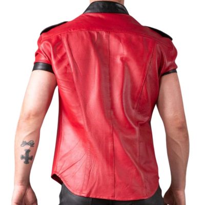 Leather Police Red Leather Shirt