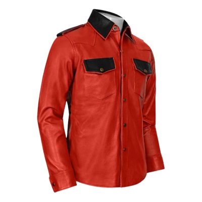 Red Leather Shirt