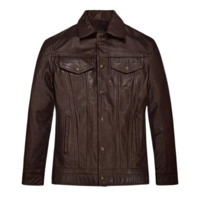 Refined Button Cuffed Leather Shirt