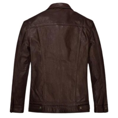 Refined Button Cuffed Leather Shirt
