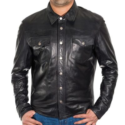 Swagger Mens Leather Shirt