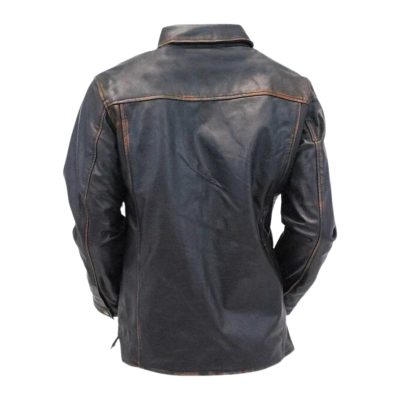 Vintage Black Leather Shirt