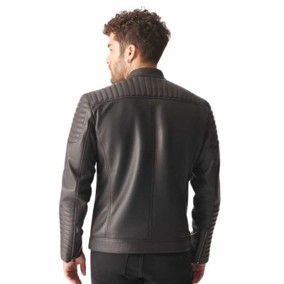 grey leather jacket men