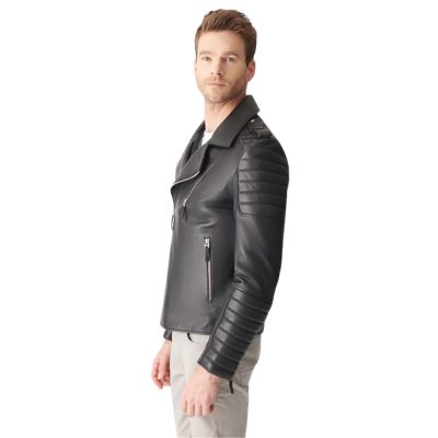grey leather jacket