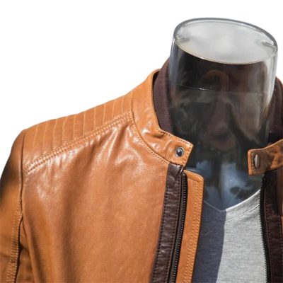 Amber Brown Men's Vintage Leather Jacket