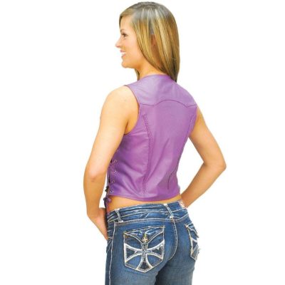 Amethyst Aura Women's Leather Vest