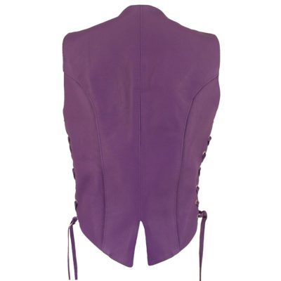 AmethystGlow Women's Leather Vest