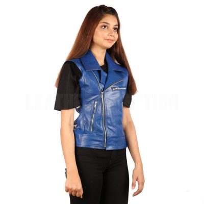 Azure Heritage Women's Vintage Leather Vest (2)