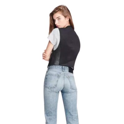 Noir Finesse Black Leather Vest for Women
