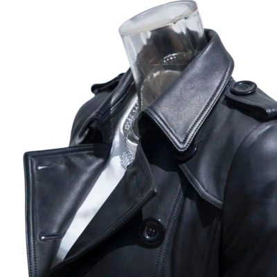 Obsidian Black Mens Slim Leather Jacket (2)