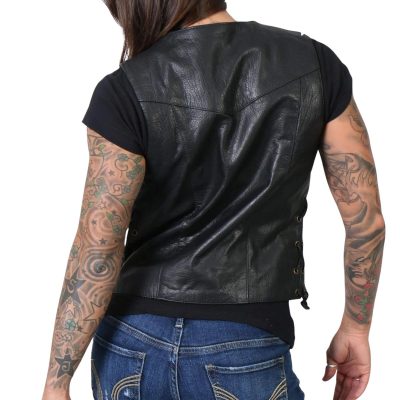 Obsidian Edge Women's Black Leather Vest