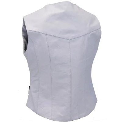 Opaline Women's Snowdrop White Leather Vest (3)