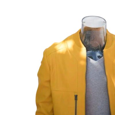 Sunburst Yellow Men's Genuine Leather Jacket