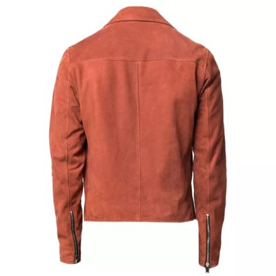 Zipped Suede Biker Jacket