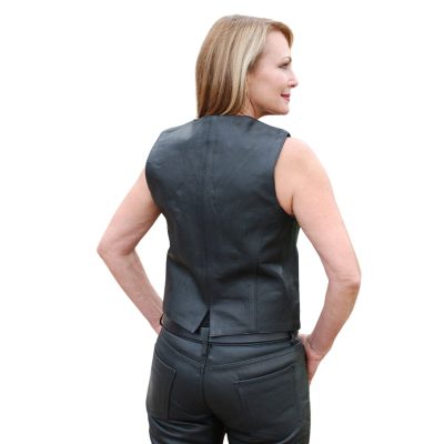 NoirEssence Women's Black Leather Vest