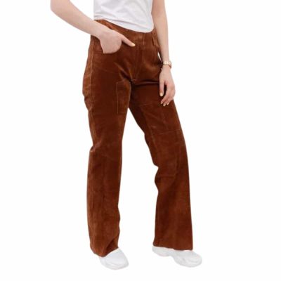 Bootcut Patched Suede Leather Pant