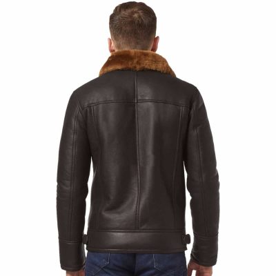 Brown Fur Sheepskin Leather Jacket