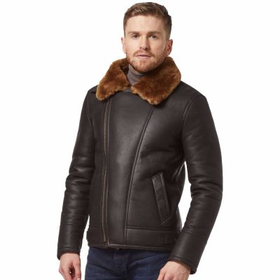 Brown Fur Sheepskin Leather Jacket