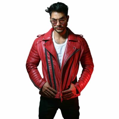 Crimson Blaze Red Leather Jacket
