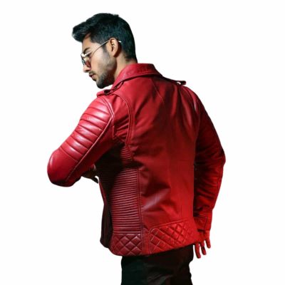 Crimson Blaze Red Leather Jacket