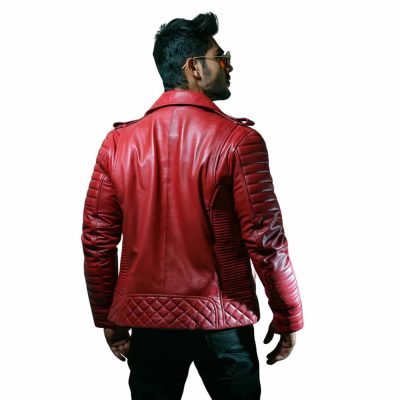 Crimson Blaze Red Leather Jacket