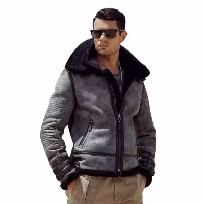 Denny Gray Fur Leather Jacket