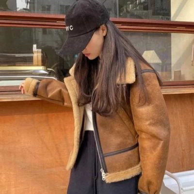 Haydu Brown Leather Shearling Jacket