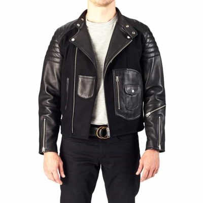 Leather & Wool Biker Jacket