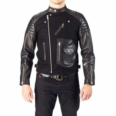 Leather & Wool Biker Jacket