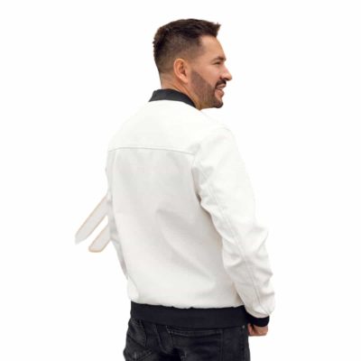 Pure Platinum White Leather Jacket