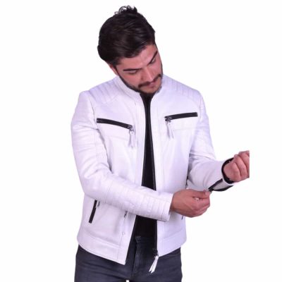 Sandor White Leather Jacket