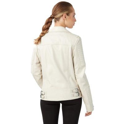 Frosty Elegance Women's Collarless White Jacket