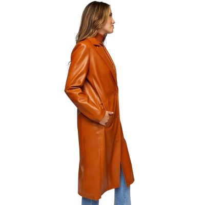 Amber Glow Women's Genuine Leather Coat