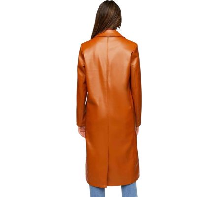 Amber Glow Women's Genuine Leather Coat