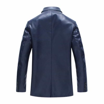Blue Kilroy Lambskin Leather Blazer
