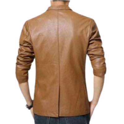 Brown Men's Leather Blazer
