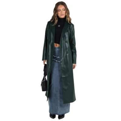 green leather coat for women