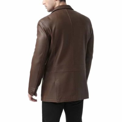 Leather Blazer Single Breasted