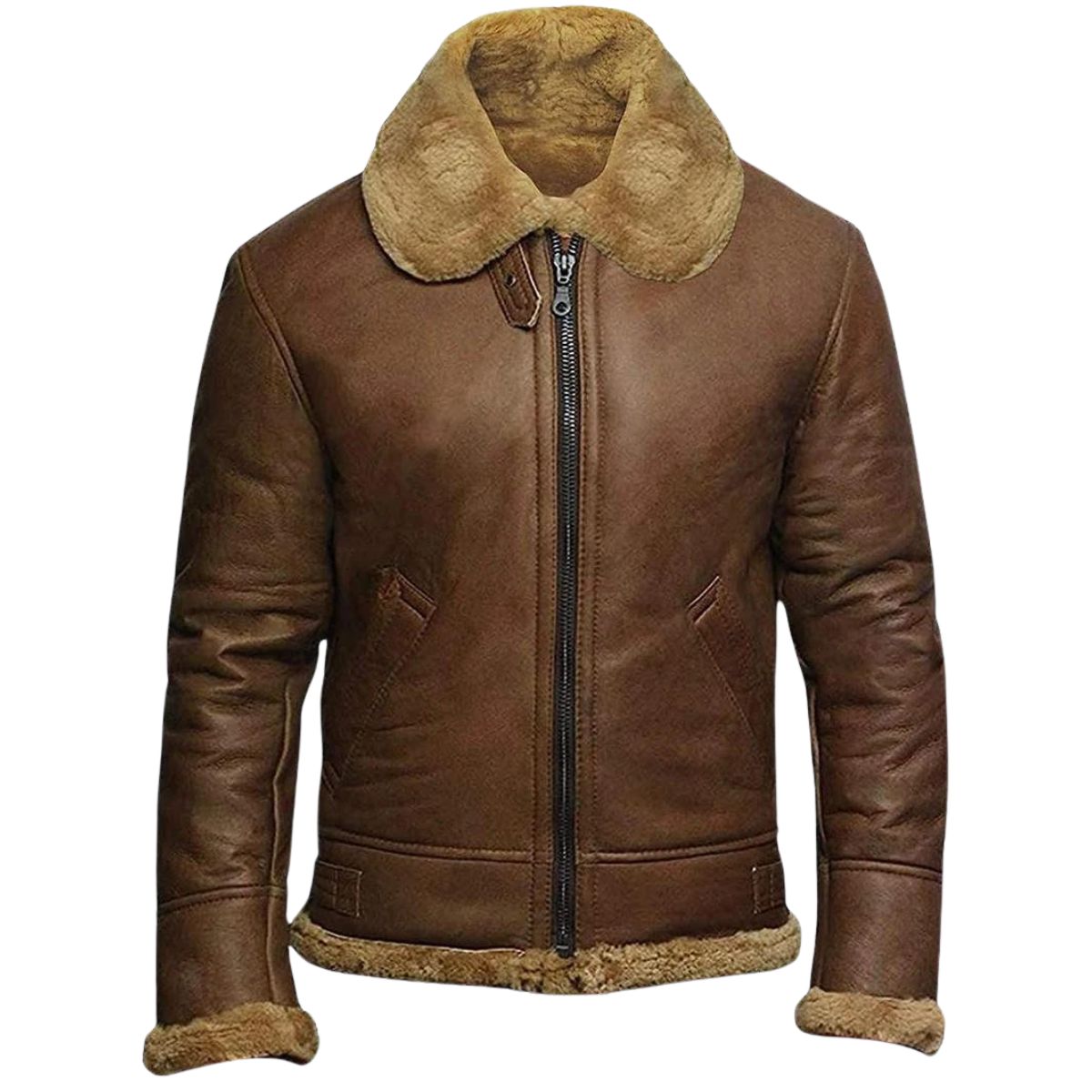 B3 Shearling Brown Leather Bomber Jacket