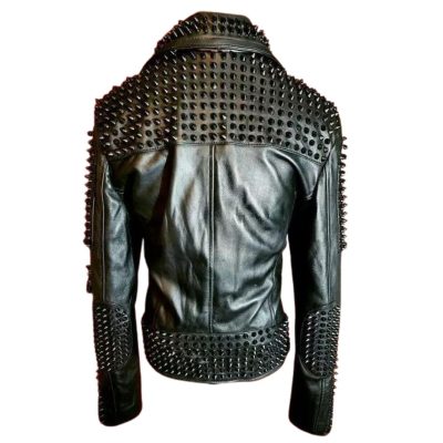 Studded Men Biker Leather Jacket