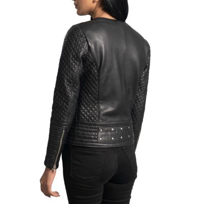 Women's Stylish Leather Jacket With Studs