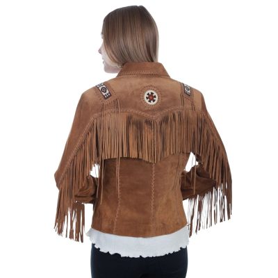 Women Western Suede Fringe Jacket