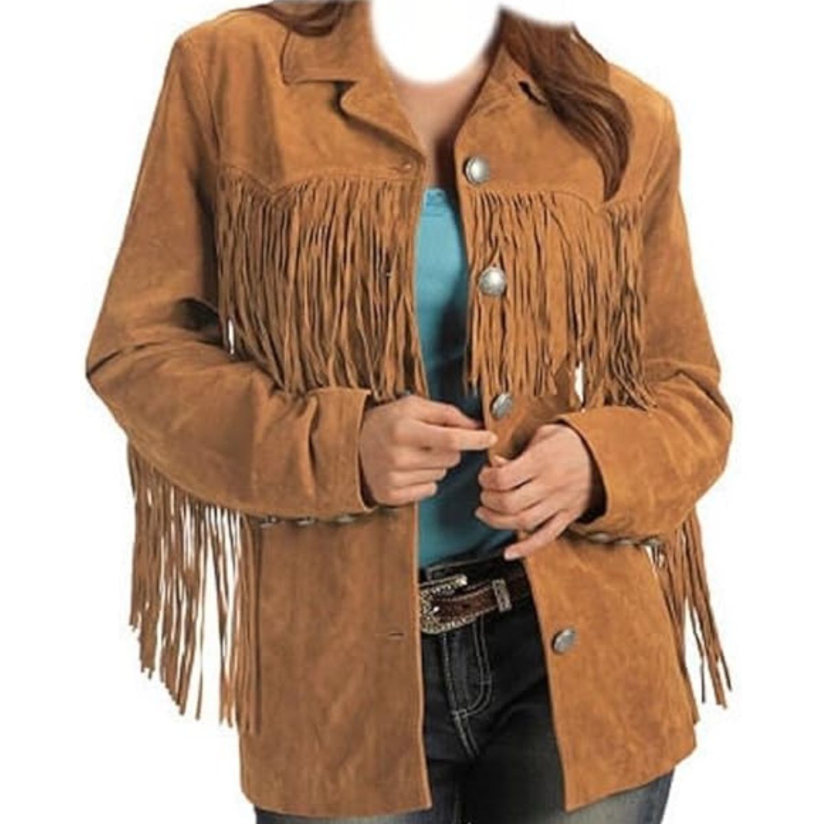 Women's Stylish Suede Fringed Jacket