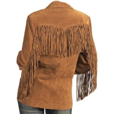 Women's Stylish Suede Fringed Jacket