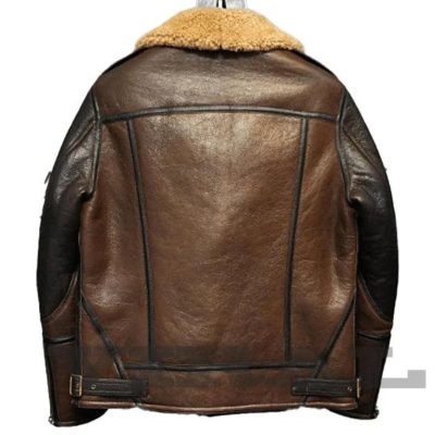 Mens Dark Brown B3 Bomber Shearling Jacket