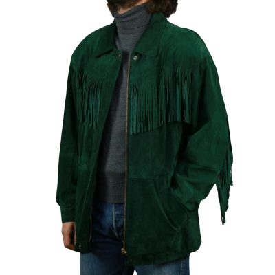 Men's Western suede leather jacket with Fringes