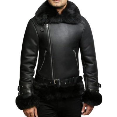 Fur Bomber Ginger Men B3 Bomber Leather Jacket