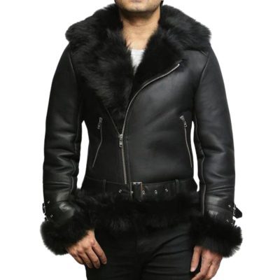 Fur Bomber Ginger Men B3 Bomber Leather Jacket