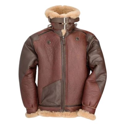 Mens Brown B3 Bomber Shearling Jacket
